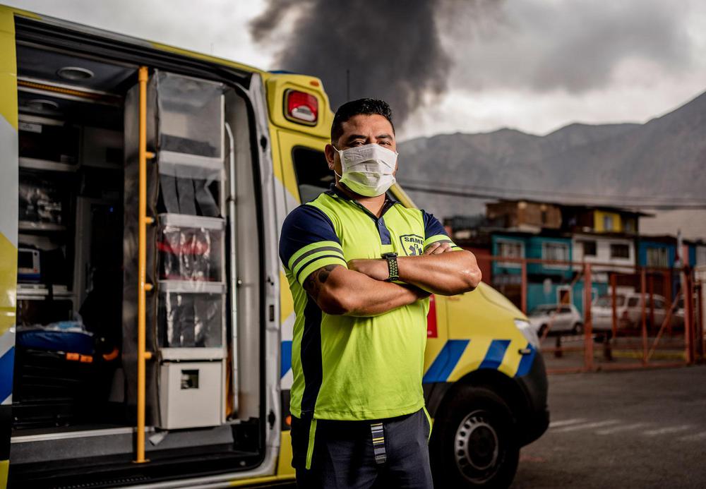 Marcelo Bravo. Chofer de ambulancia Foto: Franco Miranda