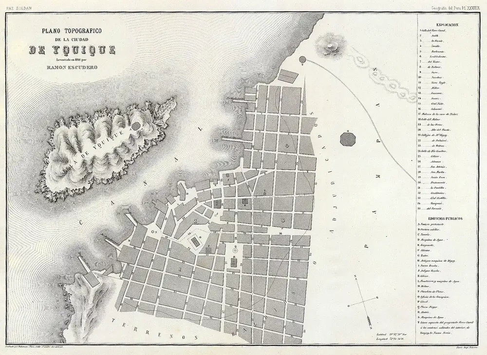 Plano de Iquique 1861