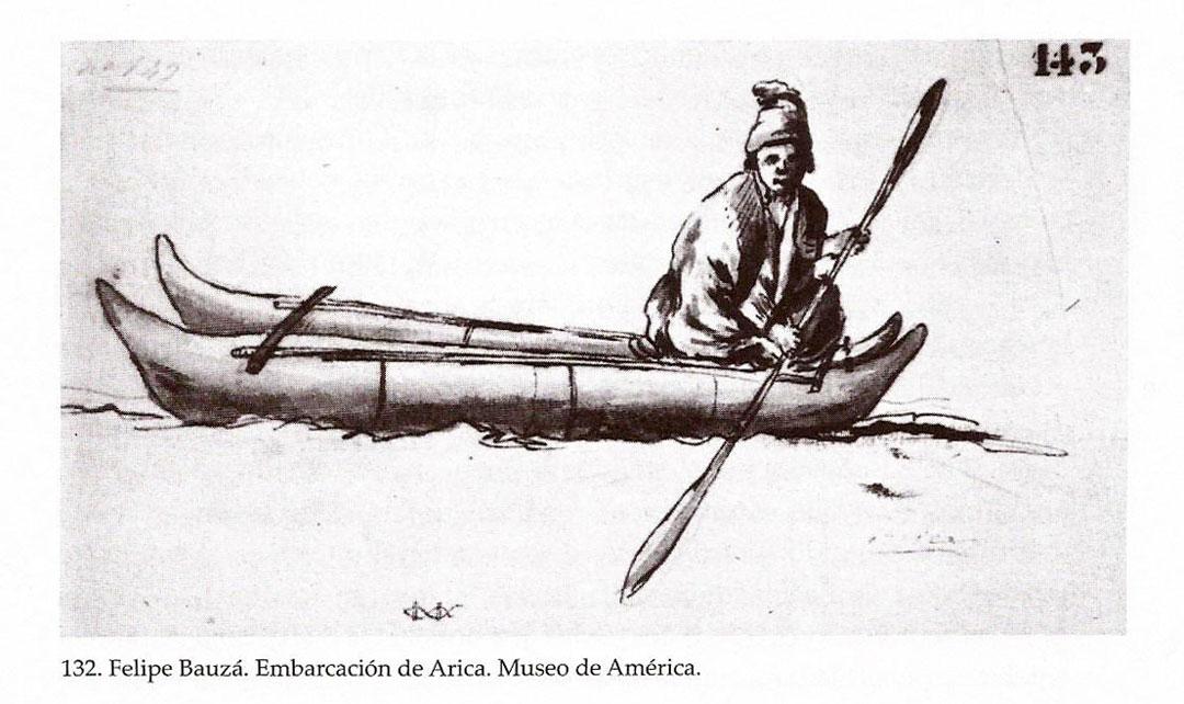 Bauzá--dibujo-balsero--en-balsa-cuero-lobo-marino-en-Arica-2