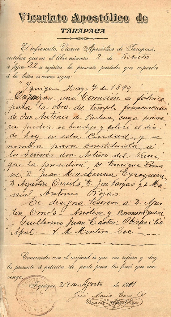 Acta XXX, de noviembre de 1900. Acta XXX, de noviembre de 1900.